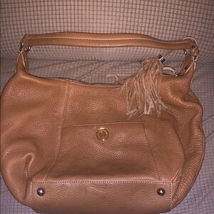 Isaac Mizrahi Tan Hobo Bag with Silver Hardware